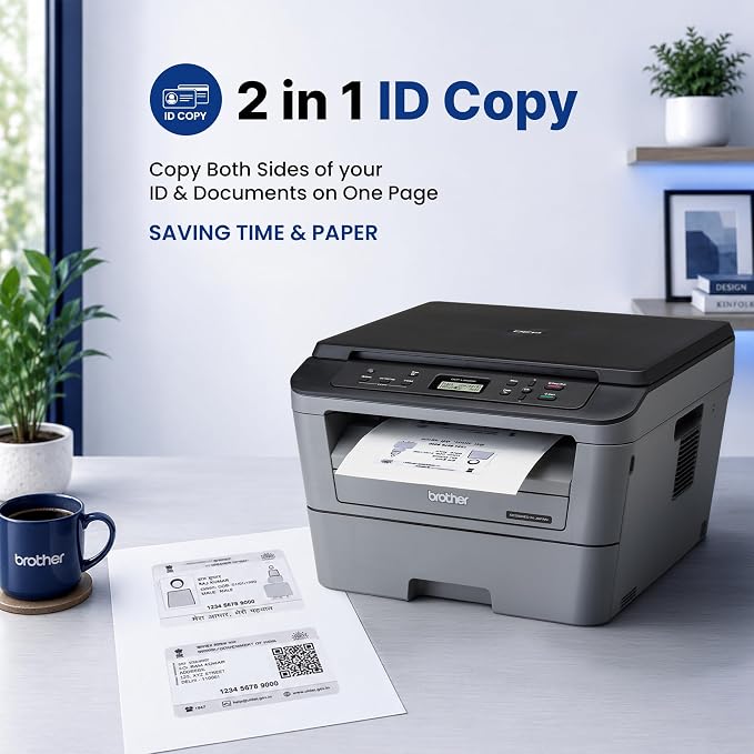 Brother DCP-L2520D Automatic Duplex Laser Printer with 30 Pages Per Minute Print Speed, Multifunction (Print Scan Copy), 2 in 1 (ID) Copy Button, LCD Display, 32 MB Memory, 250 Sheet Paper Tray, USB thumbnail 3