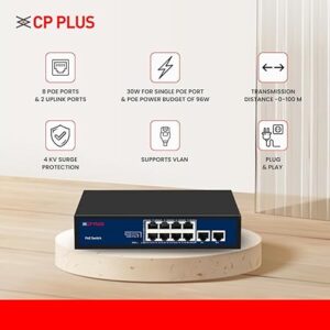 CP Plus 8 Port Giga PoE Switch (CP-DNW-GPU8G2-96)